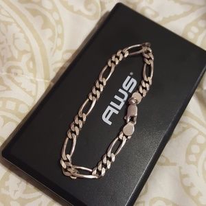 Men Silver link bracelet. 925 Silver